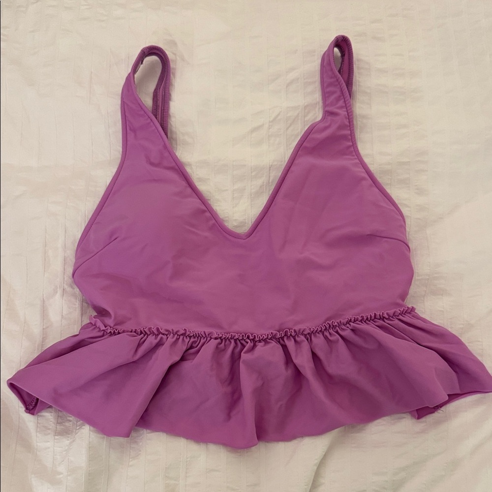 Kortni Jeane Purple Peplum Swim Top